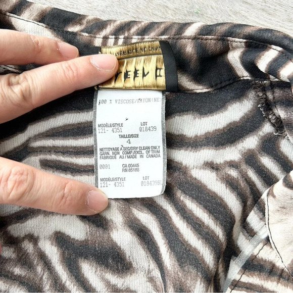 Vintage Louben Tiger Print Semi Sheer Button Down Shirt  Made in Canada - Picture 7 of 14